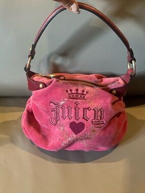 Vintage Juicy Couture Pink Suede Shoulder Bag
